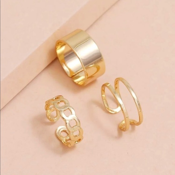 Gold 4/$25 3pc Chain Ring Set - Picture 2 of 2